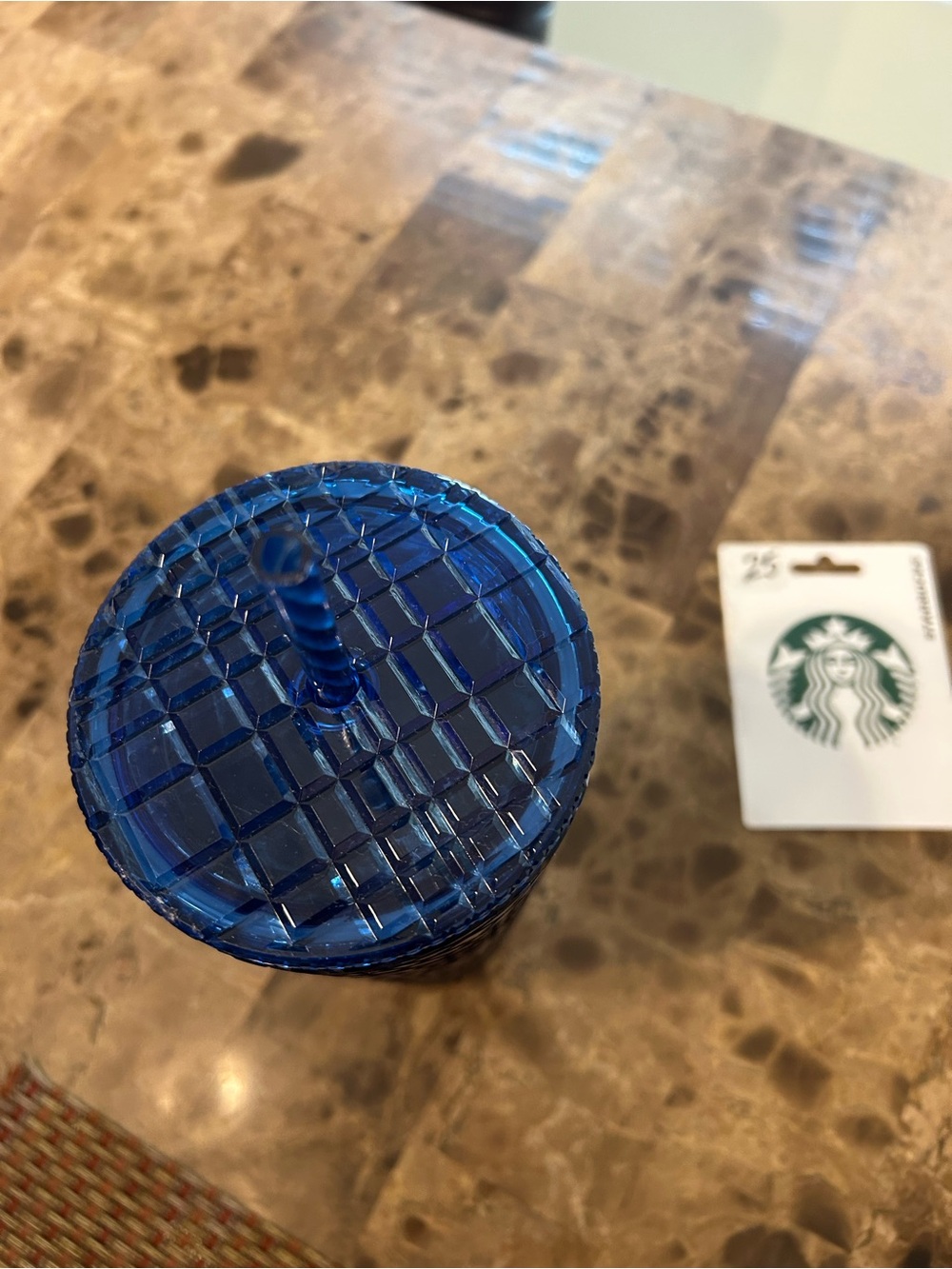 Starbucks 2022 Azure Blue Cold Cup Tumbler 24 oz + Starbucks $25 gift card - Picture 2 of 6